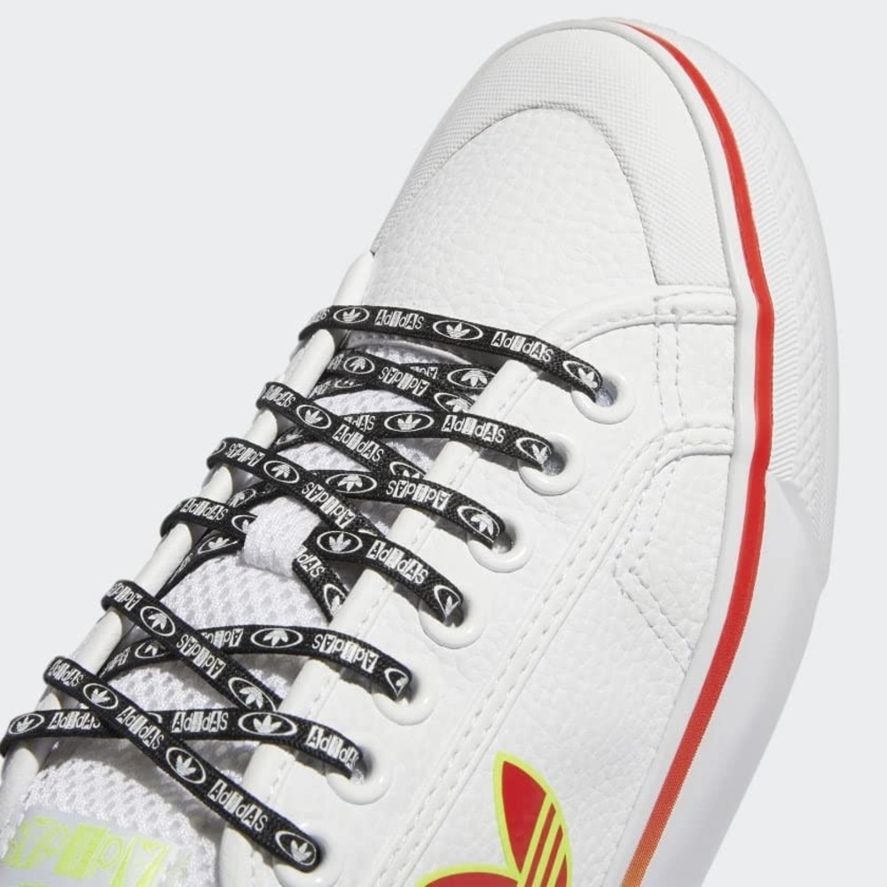 Men's adidas Nizza Trefoil Shoes, White Vivid Red, GX1465, Size 10 - Picture 7 of 8